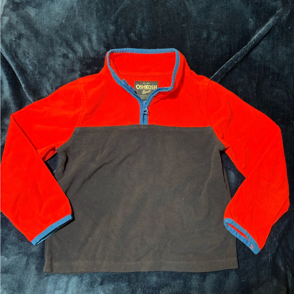 OshKosh B'gosh Red and Dark Gray Half-Zip Sweatshirt